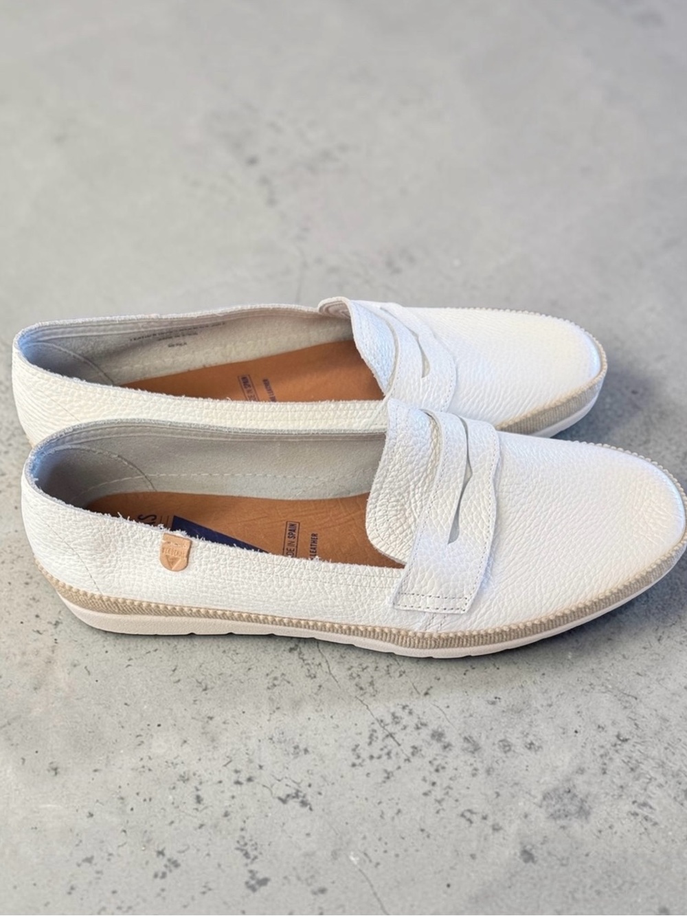NEW Verbenas Penny Loafers White Pebbled Leather Slip-On 8.5 Women’s/40EU Men - Picture 7 of 9